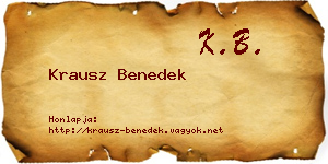 Krausz Benedek névjegykártya