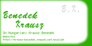 benedek krausz business card